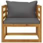 vidaXL Silla de jardín con cojines gris oscuro madera maciza acacia vidaXL Silla de jardín con cojines gris oscuro madera maciza acacia