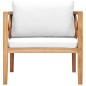 vidaXL Silla de jardín de madera maciza teca con cojines color crema vidaXL Silla de jardín de madera maciza teca con cojines color crema