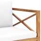 vidaXL Silla de jardín de madera maciza teca con cojines color crema vidaXL Silla de jardín de madera maciza teca con cojines color crema