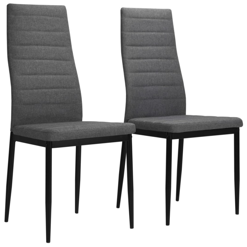 vidaXL Sillas de comedor 2 unidades tela gris claro vidaXL Sillas de comedor 2 unidades tela gris claro