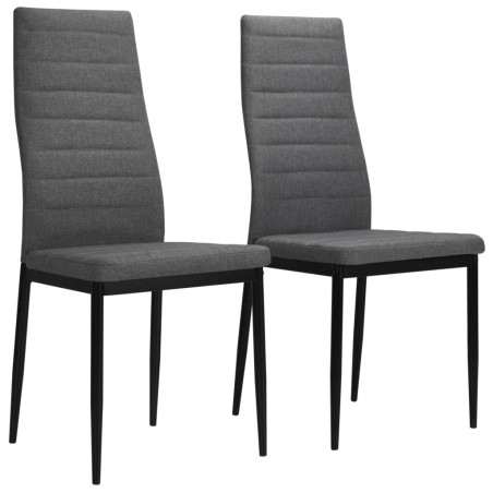 vidaXL Sillas de comedor 2 unidades tela gris claro