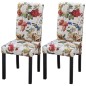 vidaXL Sillas de comedor 2 unidades tela multicolor vidaXL Sillas de comedor 2 unidades tela multicolor