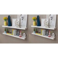 vidaXL Estantes de pared 4 unidades blanco 100 cm
