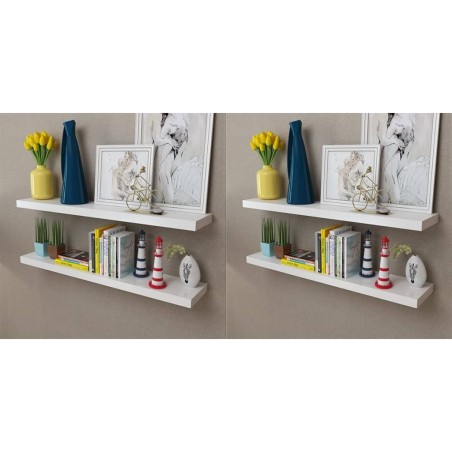 vidaXL Estantes de pared 4 unidades blanco 100 cm