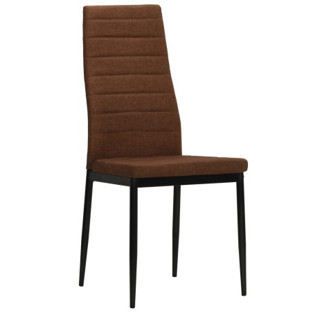 vidaXL Sillas de comedor 2 unidades tela marrón