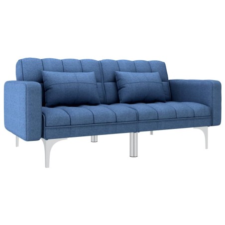 vidaXL Sofá cama de tela azul