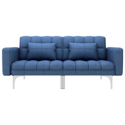 vidaXL Sofá cama de tela azul