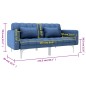 vidaXL Sofá cama de tela azul vidaXL Sofá cama de tela azul