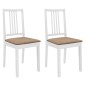 vidaXL Sillas de comedor con cojines 2 unidades madera maciza blancas vidaXL Sillas de comedor con cojines 2 unidades madera maciza blancas