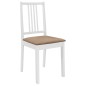 vidaXL Sillas de comedor con cojines 2 unidades madera maciza blancas vidaXL Sillas de comedor con cojines 2 unidades madera maciza blancas