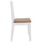 vidaXL Sillas de comedor con cojines 2 unidades madera maciza blancas vidaXL Sillas de comedor con cojines 2 unidades madera maciza blancas