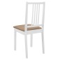 vidaXL Sillas de comedor con cojines 2 unidades madera maciza blancas vidaXL Sillas de comedor con cojines 2 unidades madera maciza blancas