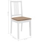 vidaXL Sillas de comedor con cojines 2 unidades madera maciza blancas vidaXL Sillas de comedor con cojines 2 unidades madera maciza blancas
