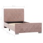 vidaXL Estructura de cama de terciopelo rosa 90x200 cm vidaXL Estructura de cama de terciopelo rosa 90x200 cm