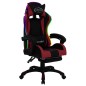 vidaXL Silla gaming luces LED RGB cuero sintético color vino y negro vidaXL Silla gaming luces LED RGB cuero sintético color vino y negro