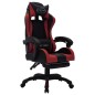 vidaXL Silla gaming luces LED RGB cuero sintético color vino y negro vidaXL Silla gaming luces LED RGB cuero sintético color vino y negro