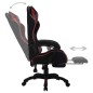 vidaXL Silla gaming luces LED RGB cuero sintético color vino y negro vidaXL Silla gaming luces LED RGB cuero sintético color vino y negro