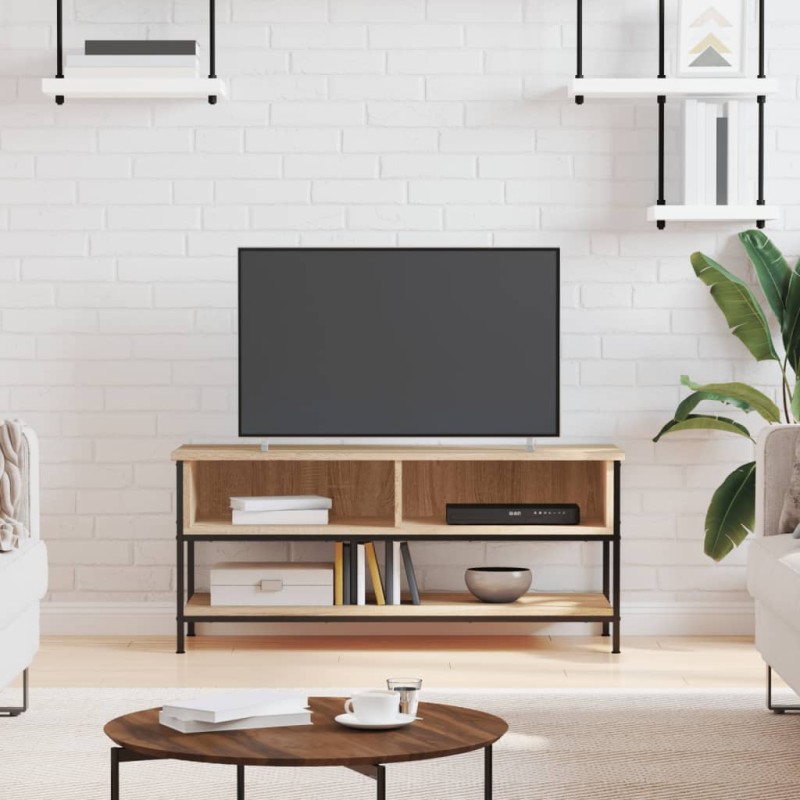 vidaXL Mueble para TV madera contrachapada roble Sonoma 100x35x45 cm vidaXL Mueble para TV madera contrachapada roble Sonoma 100x35x45 cm