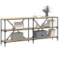vidaXL Mesa consola hierro madera ingeniería roble Sonoma 180x30x75 cm vidaXL Mesa consola hierro madera ingeniería roble Sonoma 180x30x75 cm