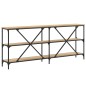 vidaXL Mesa consola hierro madera ingeniería roble Sonoma 180x30x75 cm vidaXL Mesa consola hierro madera ingeniería roble Sonoma 180x30x75 cm