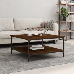 vidaXL Mesa de centro madera de ingeniería marrón roble 80x80x40 cm
