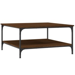 vidaXL Mesa de centro madera de ingeniería marrón roble 80x80x40 cm