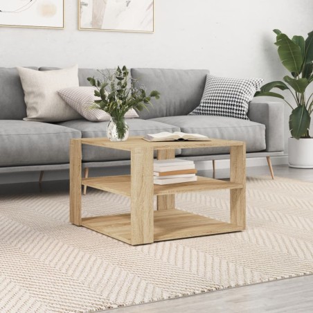 vidaXL Mesa de centro madera de ingeniería roble Sonoma 59,5x59,5x40cm