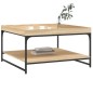 vidaXL Mesa centro madera ingeniería y hierro roble Sonoma 80x80x45 cm vidaXL Mesa centro madera ingeniería y hierro roble Sonoma 80x80x45 cm