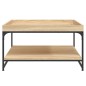 vidaXL Mesa centro madera ingeniería y hierro roble Sonoma 80x80x45 cm vidaXL Mesa centro madera ingeniería y hierro roble Sonoma 80x80x45 cm