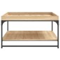 vidaXL Mesa centro madera ingeniería y hierro roble Sonoma 80x80x45 cm vidaXL Mesa centro madera ingeniería y hierro roble Sonoma 80x80x45 cm