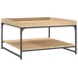 vidaXL Mesa centro madera ingeniería y hierro roble Sonoma 80x80x45 cm vidaXL Mesa centro madera ingeniería y hierro roble Sonoma 80x80x45 cm