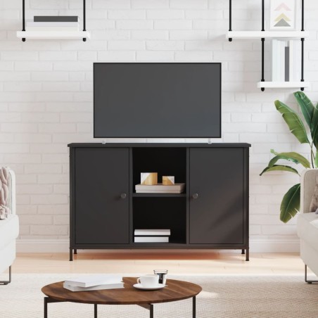 vidaXL Mueble de TV madera de ingeniería negro 100x35x65 cm