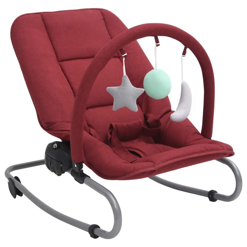 vidaXL Hamaca mecedora para bebés de acero rojo vidaXL Hamaca mecedora para bebés de acero rojo
