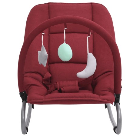 vidaXL Hamaca mecedora para bebés de acero rojo