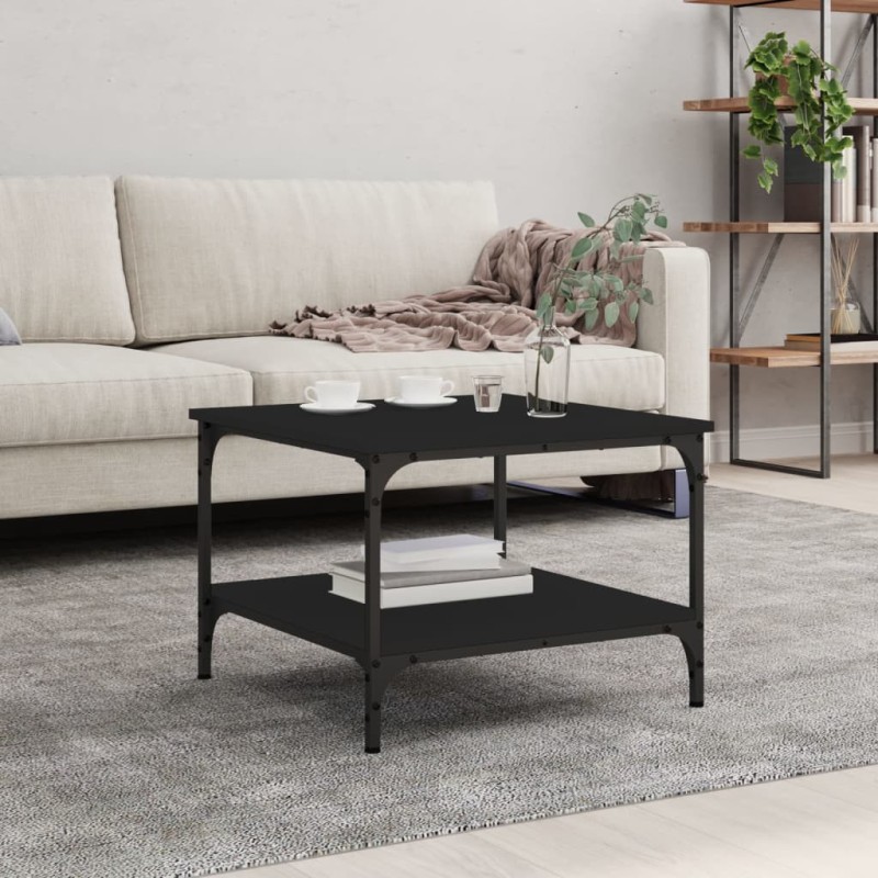 vidaXL Mesa de centro madera de ingeniería negro 55x55x40 cm vidaXL Mesa de centro madera de ingeniería negro 55x55x40 cm