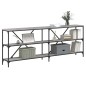 vidaXL Mesa consola hierro y madera ingeniería gris Sonoma 200x30x75cm vidaXL Mesa consola hierro y madera ingeniería gris Sonoma 200x30x75cm