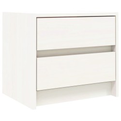vidaXL Mesita de noche madera maciza de pino blanco 40x31x35,5 cm