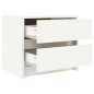 vidaXL Mesita de noche madera maciza de pino blanco 40x31x35,5 cm vidaXL Mesita de noche madera maciza de pino blanco 40x31x35,5 cm