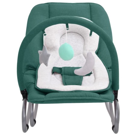 vidaXL Hamaca mecedora para bebés de acero verde