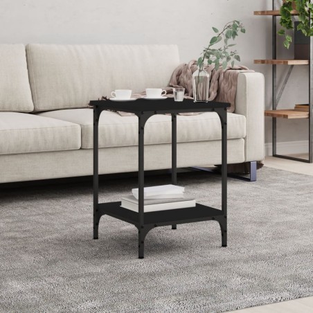 vidaXL Mesa de centro madera de ingeniería negro 40x40x55 cm
