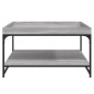 vidaXL Mesa centro madera ingeniería y hierro gris Sonoma 80x80x45 cm vidaXL Mesa centro madera ingeniería y hierro gris Sonoma 80x80x45 cm