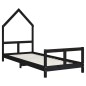 vidaXL Estructura de cama para niños madera de pino negro 80x200 cm vidaXL Estructura de cama para niños madera de pino negro 80x200 cm