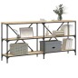 vidaXL Mesa consola hierro madera ingeniería roble Sonoma 160x30x75 cm