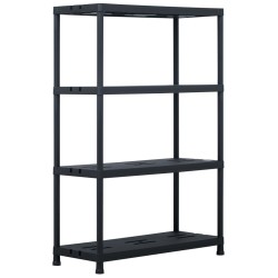 vidaXL Estantería de plástico 2 unidades 220 kg 90x40x138 cm negro