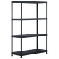 vidaXL Estantería de plástico 2 unidades 220 kg 90x40x138 cm negro