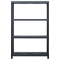vidaXL Estantería de plástico 2 unidades 220 kg 90x40x138 cm negro