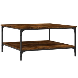 vidaXL Mesa de centro madera de ingeniería roble ahumado 80x80x40 cm