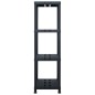 vidaXL Estantería de plástico 2 unidades 220 kg 90x40x138 cm negro