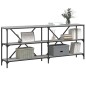 vidaXL Mesa consola hierro y madera ingeniería gris Sonoma 180x30x75cm vidaXL Mesa consola hierro y madera ingeniería gris Sonoma 180x30x75cm