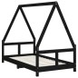 vidaXL Estructura de cama para niños madera de pino negro 80x160 cm